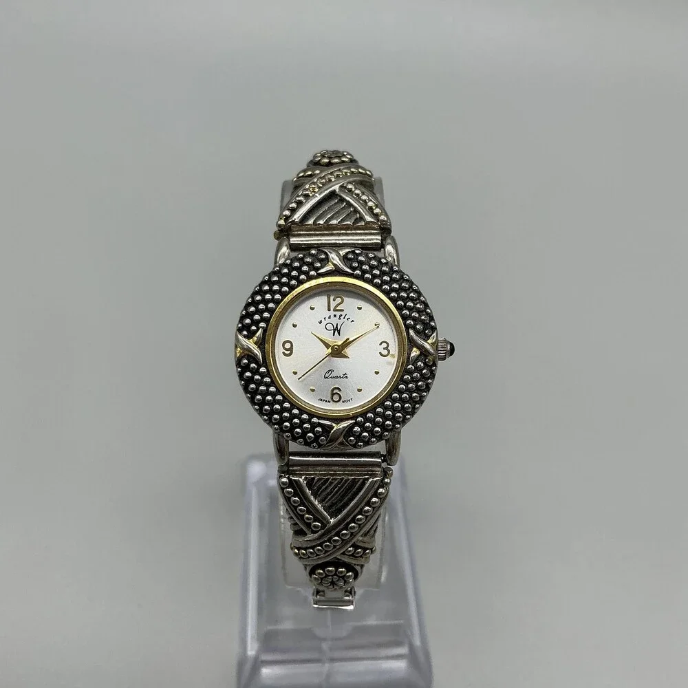 Wrangler Womens Watch 25mm Silver Gold Two Tone Expansion Bracelet New Battery